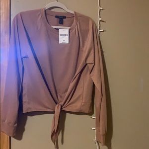 NWT Dark mustard yellow tie long sleeve